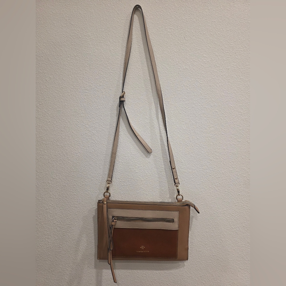 Nanette Lepore Tan and Brown Crossbody Bag